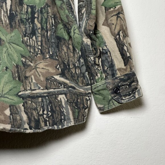 VTG Winchester Tree Bark Duck Camo Hunting Button up Shirt Men M Outerwear 90s - Picture 11 of 13
